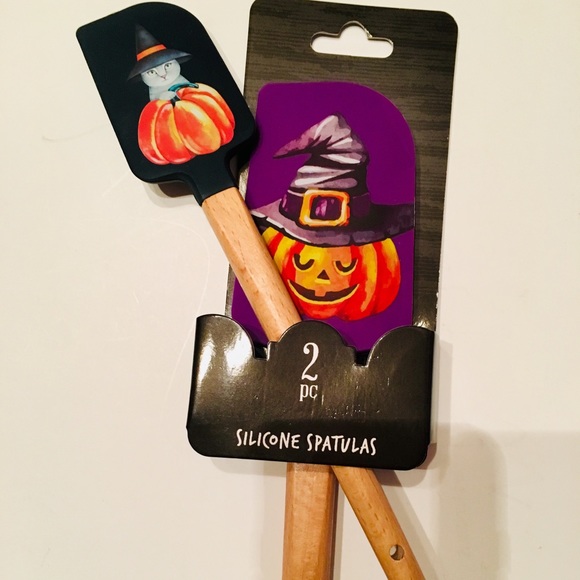 2 Halloween Witch Hat Cat Pumpkins JOL Spatulas - Picture 5 of 6